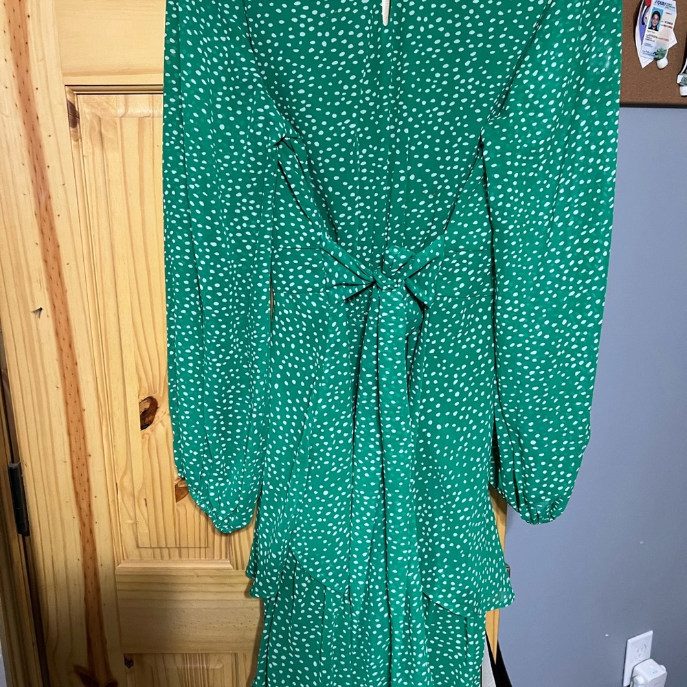 Green Spring Dress- Large - Picture 2 of 3